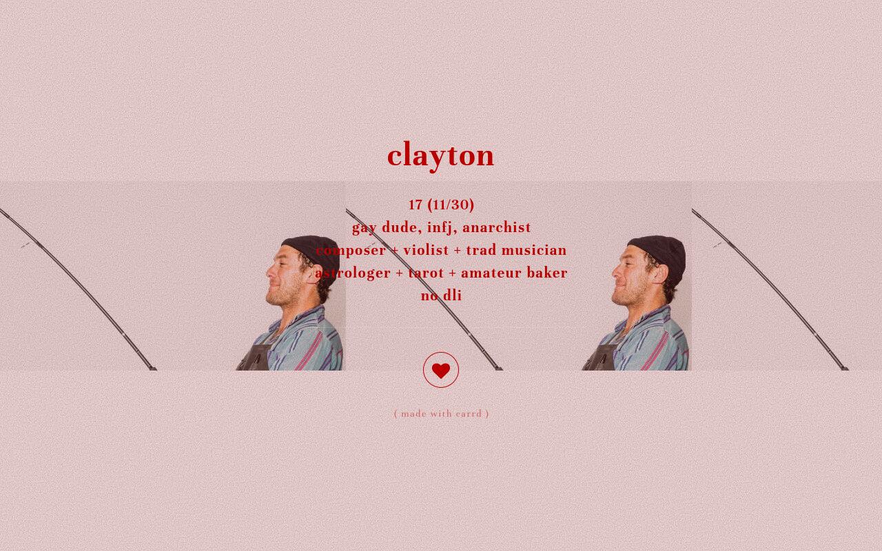 Carrd profile picture for @clay